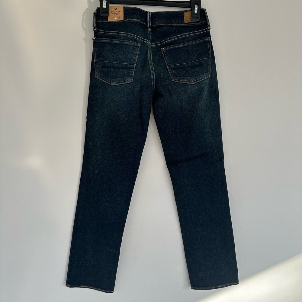 NWT American Eagle Outfitters No. 8262 Straight Dark Jeans Size 2 Short - Picture 5 of 10